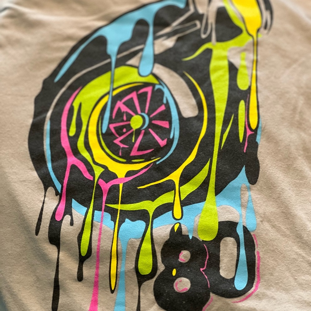 80 Eighty Vibrant Graphic Tee with Neon Drip
